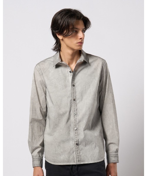 wjk（ダヴルジェイケイ）の「dyed regular shirt（シャツ/ブラウス・メンズ・ダークグレー/ライトグレー/ライトブルー・SMALL/MEDIUM/LARGE/X-LARGE）」の8枚目の写真