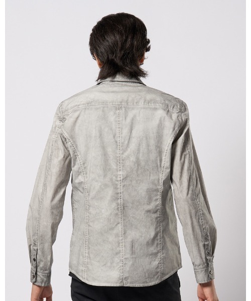 wjk（ダヴルジェイケイ）の「dyed regular shirt（シャツ/ブラウス・メンズ・ダークグレー/ライトグレー/ライトブルー・SMALL/MEDIUM/LARGE/X-LARGE）」の10枚目の写真