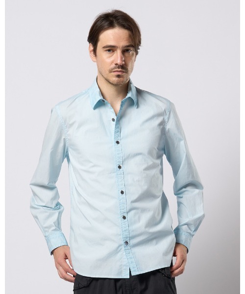 wjk（ダヴルジェイケイ）の「dyed regular shirt（シャツ/ブラウス・メンズ・ダークグレー/ライトグレー/ライトブルー・SMALL/MEDIUM/LARGE/X-LARGE）」の11枚目の写真