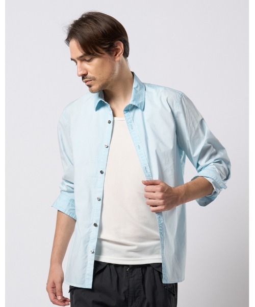 wjk（ダヴルジェイケイ）の「dyed regular shirt（シャツ/ブラウス・メンズ・ダークグレー/ライトグレー/ライトブルー・SMALL/MEDIUM/LARGE/X-LARGE）」の14枚目の写真