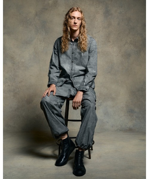 wjk（ダヴルジェイケイ）の「dyed regular shirt（シャツ/ブラウス・メンズ・ダークグレー/ライトグレー/ライトブルー・SMALL/MEDIUM/LARGE/X-LARGE）」の15枚目の写真