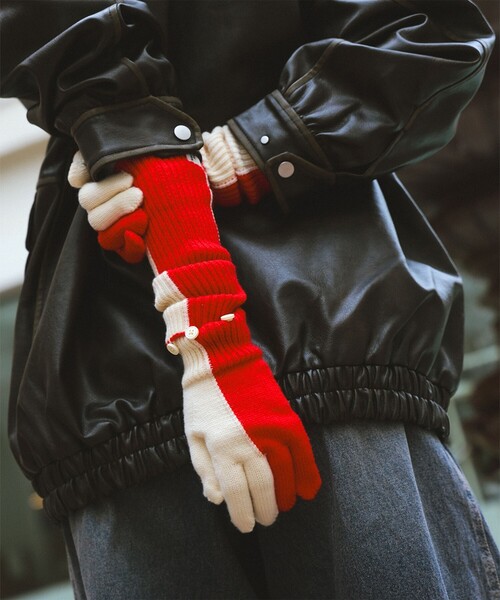 Ray BEAMS(レイビームス)の「3way ロング グローブ(手袋・レディース・ナチュラル/サックスブルー・ONE SIZE)」の5枚目の写真