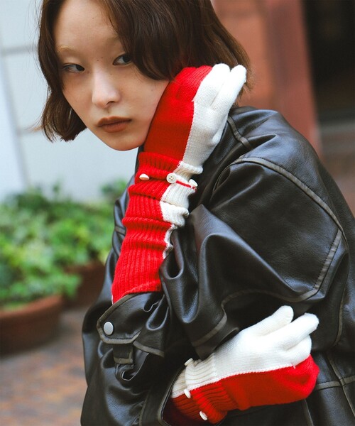 Ray BEAMS(レイビームス)の「3way ロング グローブ(手袋・レディース・ナチュラル/サックスブルー・ONE SIZE)」の4枚目の写真