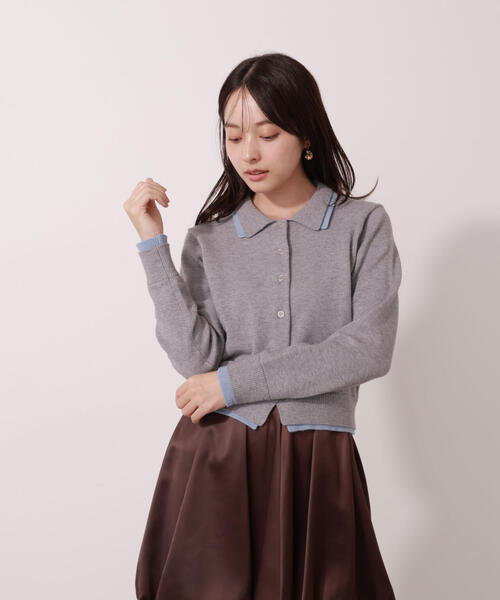 PROPORTION BODY DRESSING(プロポーションボディドレッシング)の「<ウォッシャブル>ポロレイヤード風ニット / 1215274004(カーディガン/ボレロ・レディース・グレー系その他/ベージュ/ネイビー・FREE)」の21枚目の写真