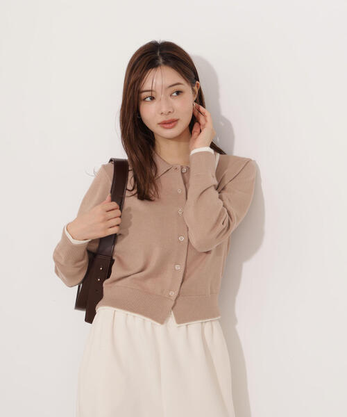 PROPORTION BODY DRESSING(プロポーションボディドレッシング)の「<ウォッシャブル>ポロレイヤード風ニット / 1215274004(カーディガン/ボレロ・レディース・グレー系その他/ベージュ/ネイビー・FREE)」の18枚目の写真