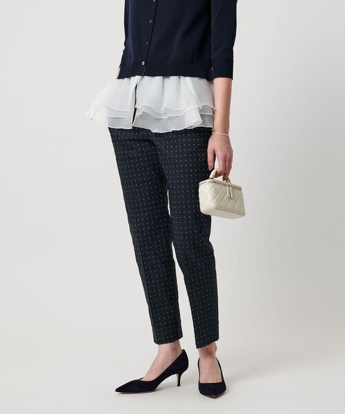 UNITED ARROWS(ユナイテッドアローズ)の「ダイヤ ドット スリムパンツ ‐ウォッシャブル‐(その他パンツ・レディース・ネイビー・40/36/38/34)」の1枚目の写真