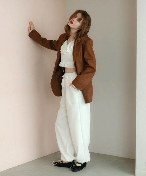 mic by Olu.(ミックバイオルドット)の「< ZOZOTOWN限定 >スウェードジャケット(テーラードジャケット・レディース・ブラウン・FREE)」の5枚目の写真