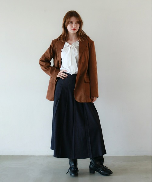mic by Olu.(ミックバイオルドット)の「< ZOZOTOWN限定 >スウェードジャケット(テーラードジャケット・レディース・ブラウン・FREE)」の9枚目の写真