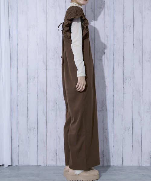 GORGE(ゴージ)の「《シャーリング×美シルエット》レディース サロペット フェミニン 体型カバー 春夏秋(サロペット/オーバーオール・レディース・グレー/ブラック/ブラウン・F)」の6枚目の写真