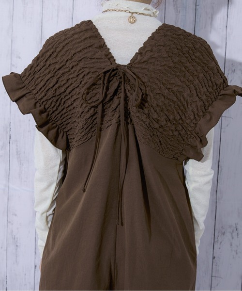 GORGE(ゴージ)の「《シャーリング×美シルエット》レディース サロペット フェミニン 体型カバー 春夏秋(サロペット/オーバーオール・レディース・グレー/ブラック/ブラウン・F)」の8枚目の写真
