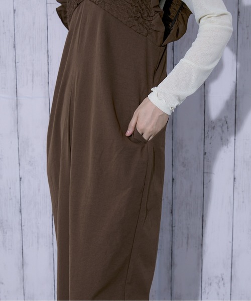 GORGE(ゴージ)の「《シャーリング×美シルエット》レディース サロペット フェミニン 体型カバー 春夏秋(サロペット/オーバーオール・レディース・グレー/ブラック/ブラウン・F)」の9枚目の写真