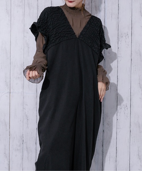 GORGE(ゴージ)の「《シャーリング×美シルエット》レディース サロペット フェミニン 体型カバー 春夏秋(サロペット/オーバーオール・レディース・グレー/ブラック/ブラウン・F)」の10枚目の写真
