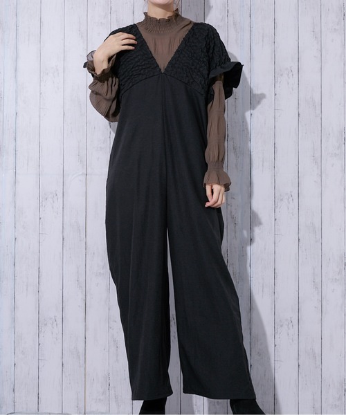 GORGE(ゴージ)の「《シャーリング×美シルエット》レディース サロペット フェミニン 体型カバー 春夏秋(サロペット/オーバーオール・レディース・グレー/ブラック/ブラウン・F)」の11枚目の写真