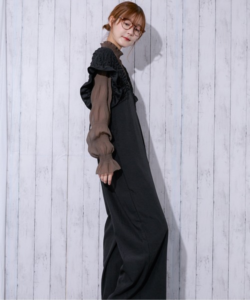 GORGE(ゴージ)の「《シャーリング×美シルエット》レディース サロペット フェミニン 体型カバー 春夏秋(サロペット/オーバーオール・レディース・グレー/ブラック/ブラウン・F)」の12枚目の写真