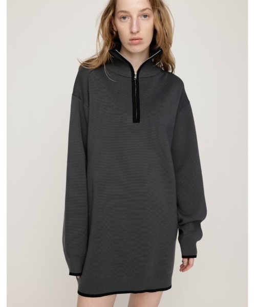 HALF ZIP HN KNIT S/OP ハーフジップ ハイネック ニット