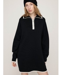 HALF ZIP HN KNIT S/OP ハーフジップ ハイネック ニット ショートワンピース 秋服 冬服
