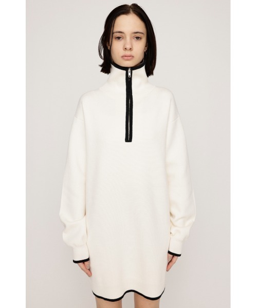 SLY(スライ)の「HALF ZIP HN KNIT S/OP ハーフジップ ハイネック ニット ショートワンピース 秋服 冬服(ワンピース・レディース・グレー/アイボリー/ブラック・FREE)」の6枚目の写真