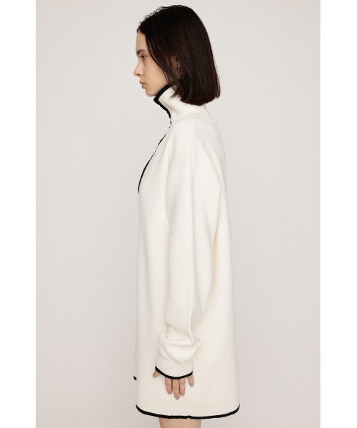 SLY(スライ)の「HALF ZIP HN KNIT S/OP ハーフジップ ハイネック ニット ショートワンピース 秋服 冬服(ワンピース・レディース・グレー/アイボリー/ブラック・FREE)」の7枚目の写真