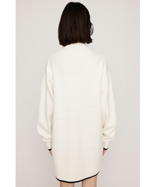 SLY(スライ)の「HALF ZIP HN KNIT S/OP ハーフジップ ハイネック ニット ショートワンピース 秋服 冬服(ワンピース・レディース・グレー/アイボリー/ブラック・FREE)」の8枚目の写真