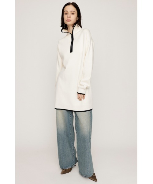 SLY(スライ)の「HALF ZIP HN KNIT S/OP ハーフジップ ハイネック ニット ショートワンピース 秋服 冬服(ワンピース・レディース・グレー/アイボリー/ブラック・FREE)」の11枚目の写真