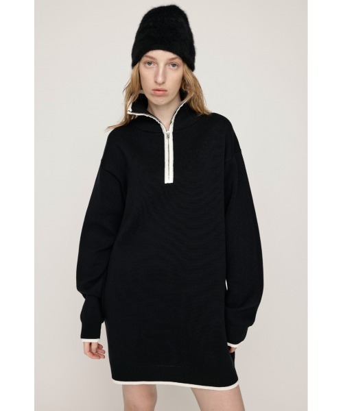 SLY(スライ)の「HALF ZIP HN KNIT S/OP ハーフジップ ハイネック ニット ショートワンピース 秋服 冬服(ワンピース・レディース・グレー/アイボリー/ブラック・FREE)」の12枚目の写真