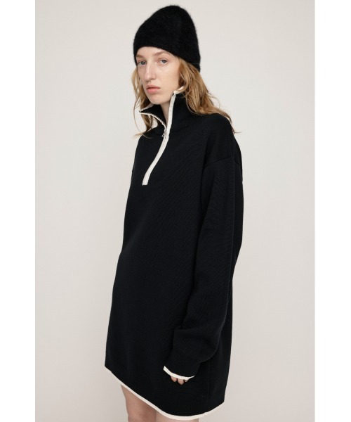 SLY(スライ)の「HALF ZIP HN KNIT S/OP ハーフジップ ハイネック ニット ショートワンピース 秋服 冬服(ワンピース・レディース・グレー/アイボリー/ブラック・FREE)」の14枚目の写真