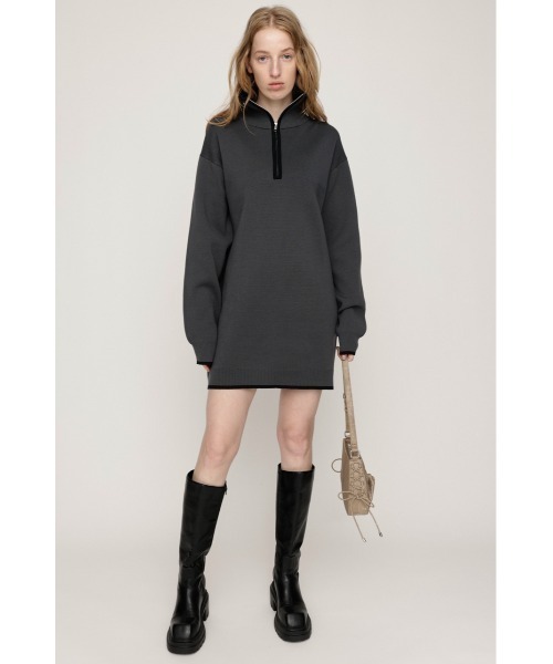 SLY(スライ)の「HALF ZIP HN KNIT S/OP ハーフジップ ハイネック ニット ショートワンピース 秋服 冬服(ワンピース・レディース・グレー/アイボリー/ブラック・FREE)」の18枚目の写真