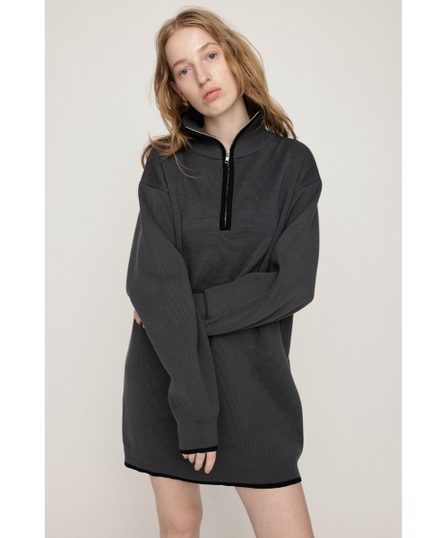 SLY(スライ)の「HALF ZIP HN KNIT S/OP ハーフジップ ハイネック ニット ショートワンピース 秋服 冬服(ワンピース・レディース・グレー/アイボリー/ブラック・FREE)」の17枚目の写真