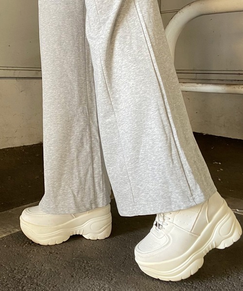 non-hedge(ノンヘッジ)の「サイドスリットリボンワイドパンツ(スウェットパンツ・レディース・ブラック/グレー/チャコールグレー・FREE)」の16枚目の写真