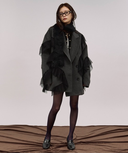 Ezick nuance tulle coat ニュアンスチュールミドルコート Ezick（エジック）の「nuance tulle coat ニュアンスチュールミドル