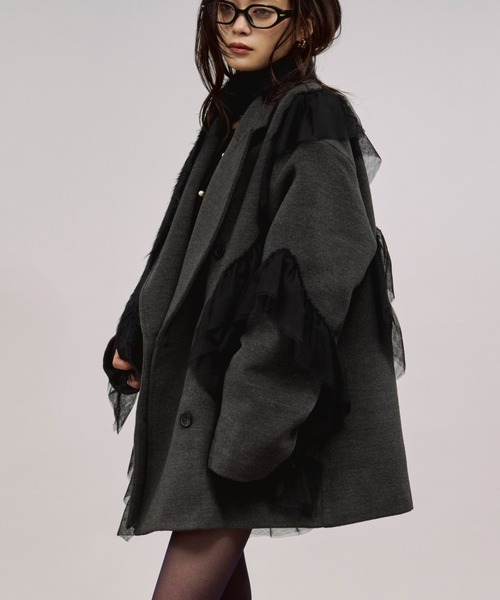 Ezick nuance tulle coat ニュアンスチュールミドルコート Ezick（エジック）の「nuance tulle coat ニュアンスチュールミドル