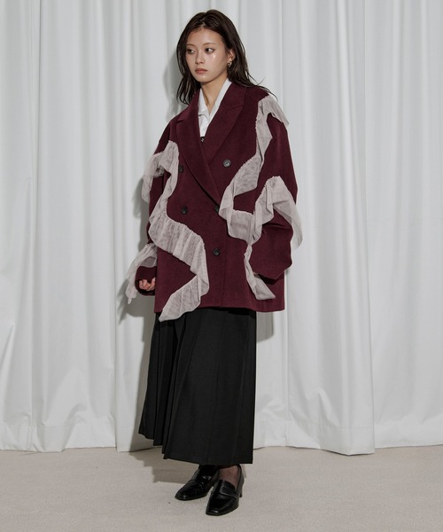 nuance tulle coat ニュアンスチュールミドルコート（チェスターコート