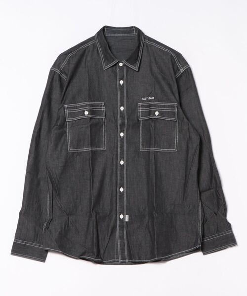 SETUP7（セットアップセブン）の「【SETUP7】ライトオンスデニムシャツ　チェストポケット　KNF（シャツ/ブラウス・メンズ・ブルー/ブラック・M/L）」の5枚目の写真