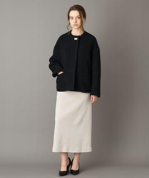 DRESSTERIOR（ドレステリア）の「【CLASSY.12月号掲載】ループヤーンショートジャケット（ノーカラーコート・レディース・ブラック/ライトベージュ・34/36/38）」の11枚目の写真