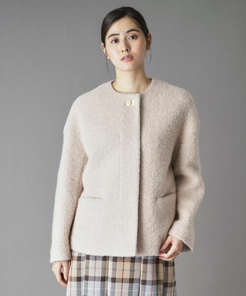 DRESSTERIOR（ドレステリア）の「【CLASSY.12月号掲載】ループヤーンショートジャケット（ノーカラーコート・レディース・ブラック/ライトベージュ・34/36/38）」の13枚目の写真