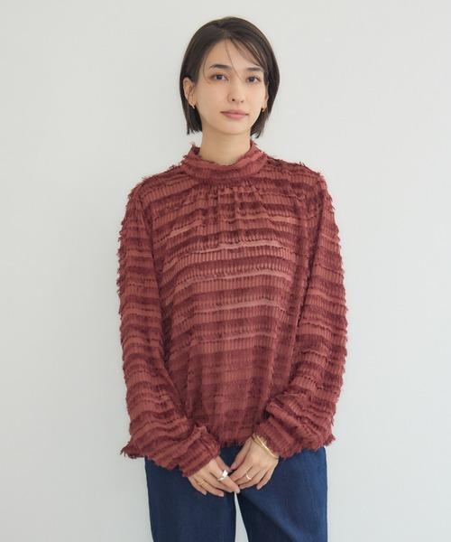 KATHARINE ROSS（キャサリンロス）の「【KATHARINE ROSS】カットドビーブラウス（シャツ/ブラウス・レディース・ブラウン/アイボリー・MEDIUM）」の6枚目の写真