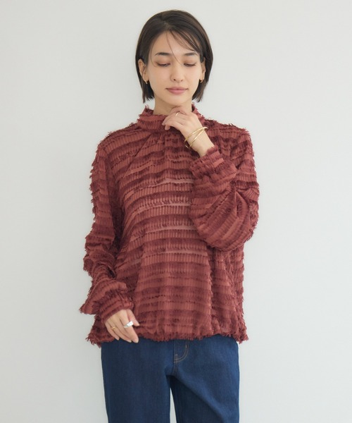 KATHARINE ROSS（キャサリンロス）の「【KATHARINE ROSS】カットドビーブラウス（シャツ/ブラウス・レディース・ブラウン/アイボリー・MEDIUM）」の7枚目の写真