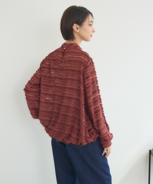 KATHARINE ROSS（キャサリンロス）の「【KATHARINE ROSS】カットドビーブラウス（シャツ/ブラウス・レディース・ブラウン/アイボリー・MEDIUM）」の10枚目の写真