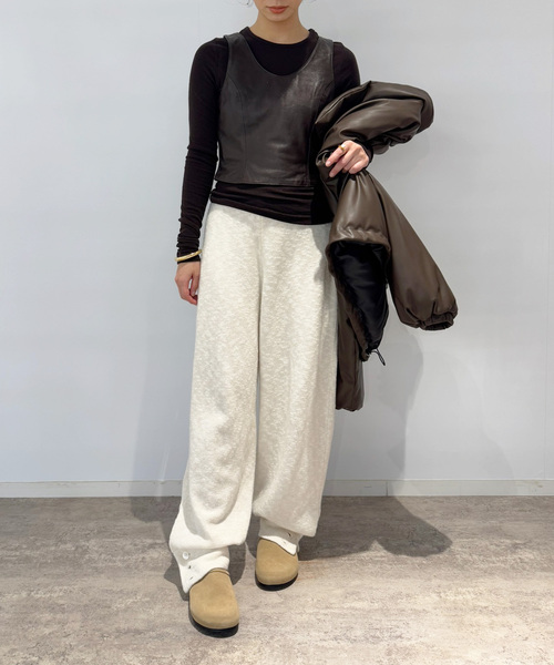 EDIT. FOR LULU（エディットフォールル）の「ラムレザーベスト（シャツ/ブラウス・レディース・ブラウン・FREE）」の5枚目の写真