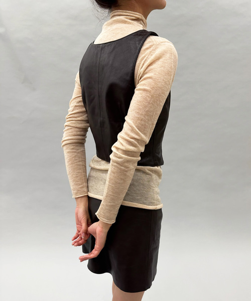 EDIT. FOR LULU（エディットフォールル）の「ラムレザーベスト（シャツ/ブラウス・レディース・ブラウン・FREE）」の8枚目の写真