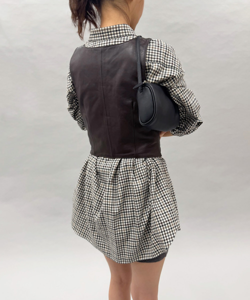 EDIT. FOR LULU（エディットフォールル）の「ラムレザーベスト（シャツ/ブラウス・レディース・ブラウン・FREE）」の11枚目の写真