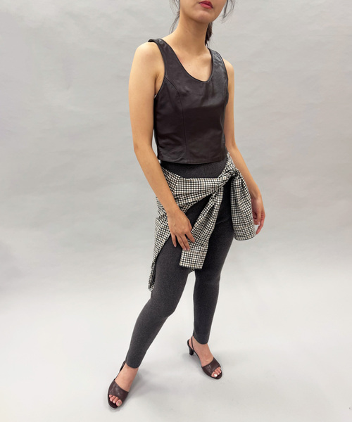 EDIT. FOR LULU（エディットフォールル）の「ラムレザーベスト（シャツ/ブラウス・レディース・ブラウン・FREE）」の15枚目の写真