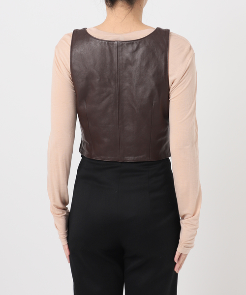 EDIT. FOR LULU（エディットフォールル）の「ラムレザーベスト（シャツ/ブラウス・レディース・ブラウン・FREE）」の18枚目の写真