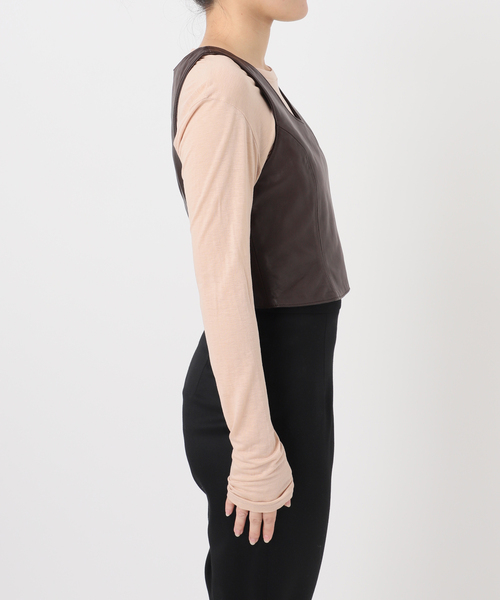 EDIT. FOR LULU（エディットフォールル）の「ラムレザーベスト（シャツ/ブラウス・レディース・ブラウン・FREE）」の19枚目の写真