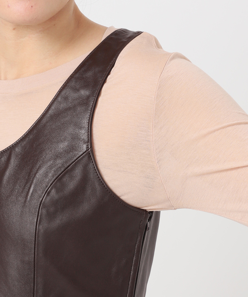 EDIT. FOR LULU（エディットフォールル）の「ラムレザーベスト（シャツ/ブラウス・レディース・ブラウン・FREE）」の20枚目の写真