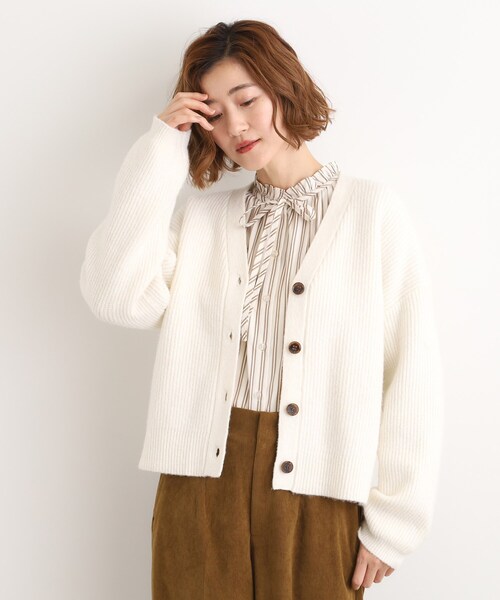 grove（グローブ）の「【SETITEM】オーバーサイズ畔カーディガン（カーディガン/ボレロ・レディース・ブラウン系その他/チャコールグレー/オフホワイト・02/03/01/04/05）」の2枚目の写真