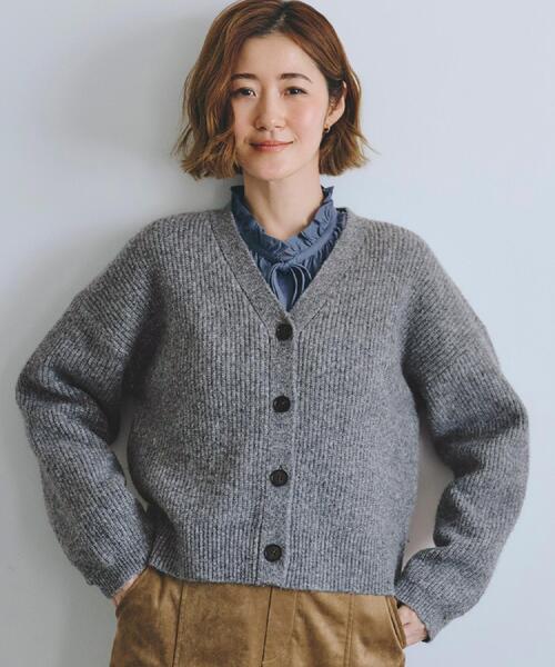 grove（グローブ）の「【SETITEM】オーバーサイズ畔カーディガン（カーディガン/ボレロ・レディース・ブラウン系その他/チャコールグレー/オフホワイト・02/03/01/04/05）」の22枚目の写真