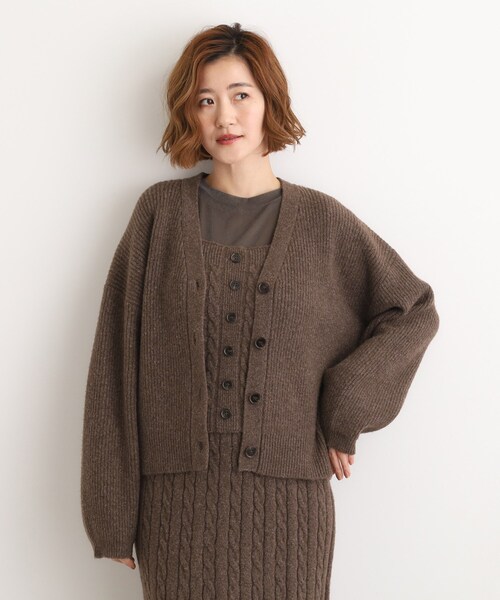 grove（グローブ）の「【SETITEM】オーバーサイズ畔カーディガン（カーディガン/ボレロ・レディース・ブラウン系その他/チャコールグレー/オフホワイト・02/03/01/04/05）」の5枚目の写真