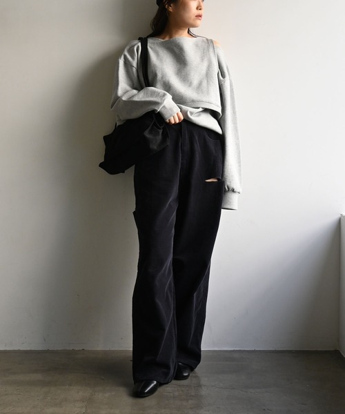 WILLFULLY（ウィルフリー）の「asymmetry 2 piece layered sweat（スウェット・レディース・グレー/ブラック/ブラウン系その他・FREE）」の22枚目の写真