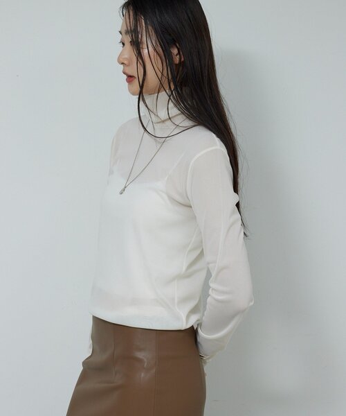 GALLARDAGALANTE（ガリャルダガランテ）の「【リバイバル】チュールタートルカットソー（Tシャツ/カットソー・レディース・ホワイト/ブラック/ブラウン・FREE）」の7枚目の写真